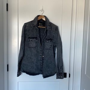 Wild Horse Black Distressed Wash Denim Jacket